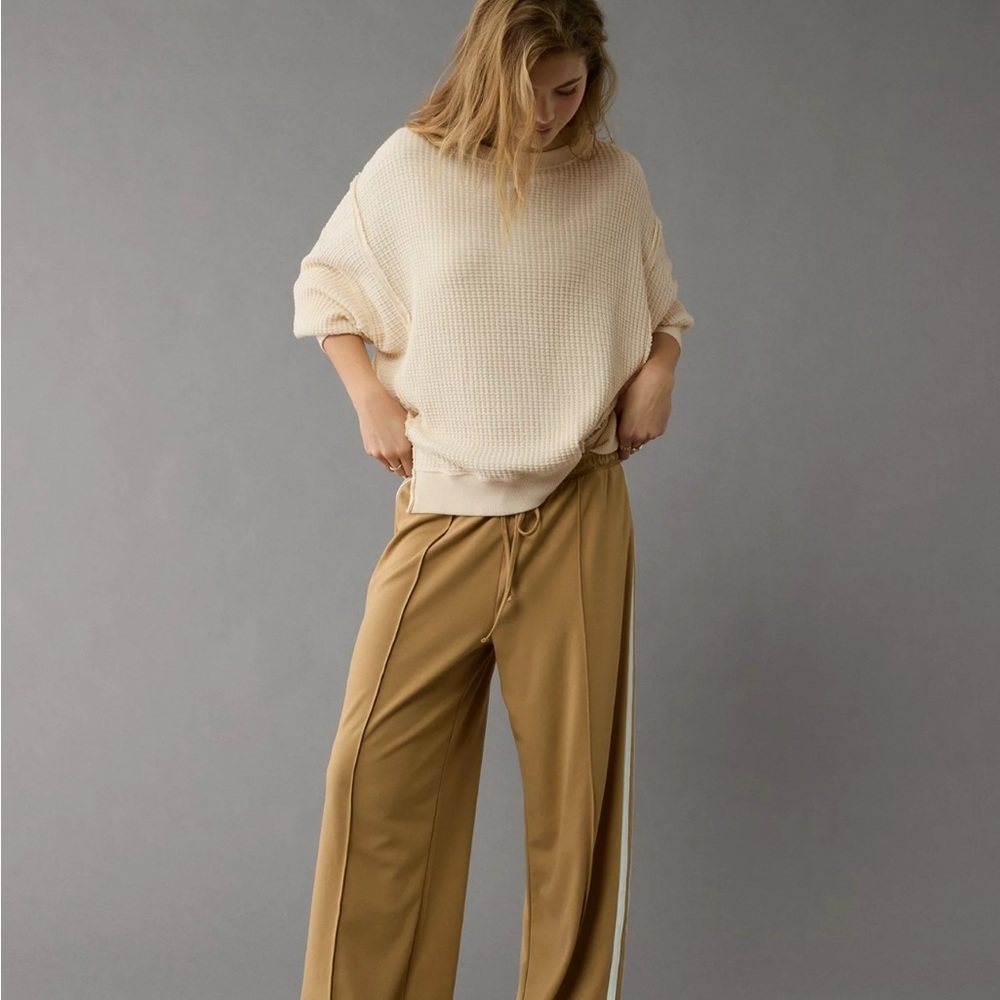 American Eagle Outfitters Cream Crew Neck Sweater
